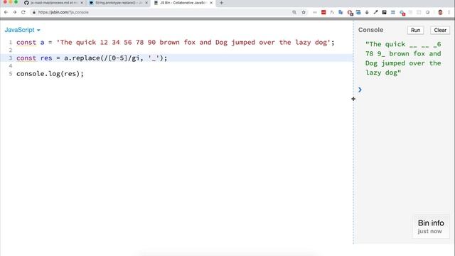 JS строковый метод replace() замена в строке с регулярным выражением. PASV programming school смотреть онлайн
