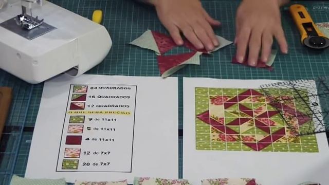 Patchwork: Bloco Quadrados Entrelaçados | Má Patchwork