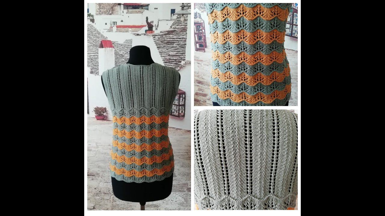 Кофточка из пряжи Ализе котон голд. Вязание спинки изделия. смотреть онлайн