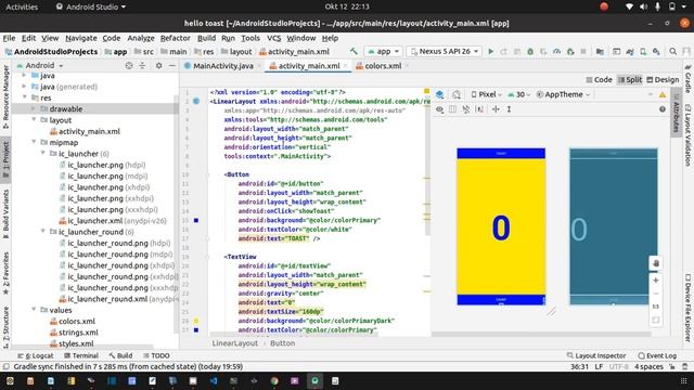hello toast android studio смотреть онлайн