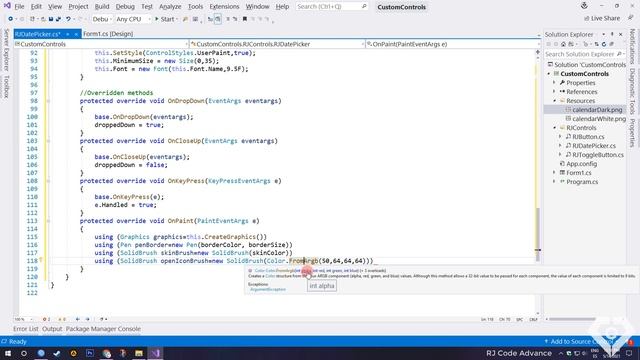 Custom DateTimePicker - WinForm C# смотреть онлайн