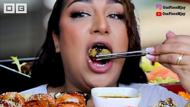 ASMR One Bite - Sushi Mukbang - ASMRtist One Piece Mjay Only Bites Compilation - ASMR Sushi