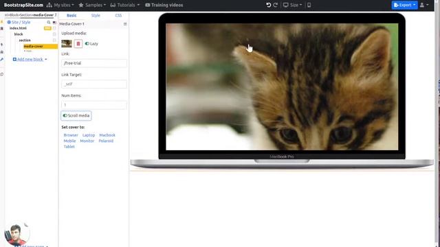 How to add media cover element in Bootstrap 5 builder смотреть онлайн