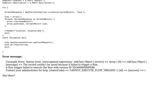 Salesforce: Creating a case with PHP Toolkit 20.0 fails смотреть онлайн