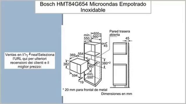 Bosch HMT84G654 - Microondas con grill para montaje empotrado, 900 W, color negro y acero i смотреть онлайн