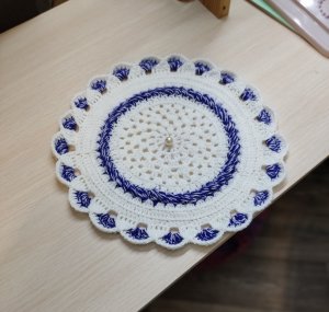 Салфетка Незабудка!крючком.