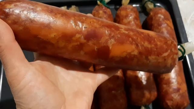 Домашняя колбаса варено-копченая. смотреть онлайн