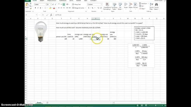 Calculating Energy Cost Using Excel - Part 3 смотреть онлайн