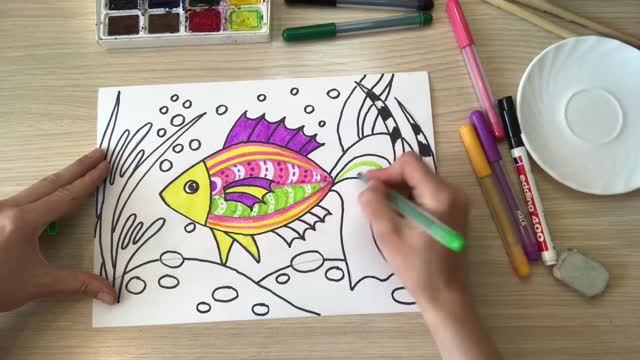 Подводный мир рисунок. Как нарисовать подводный мир для детей. Рыбка рисунок. Золотая рыбка рисунок смотреть онлайн