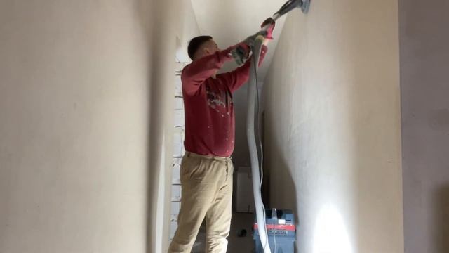 Szlifowanie żyrafą Tynku Gipsowego , 600m2/10h Gładź Nie Potrzebna ?