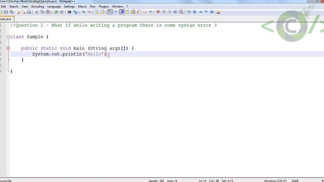 Q1 - What if while writing a program there is some syntax error ? (Java Interview Q's CodeITProject смотреть онлайн
