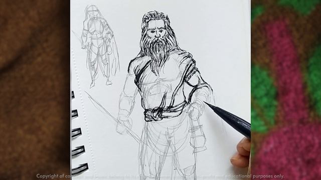 Figure drawing practice on sketchbook | Mahabharata Bhishma Pitamah | Thumbnail to final sketch 043 смотреть онлайн