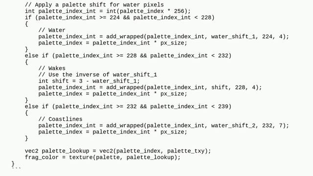 Codereview: Basic GLSL Fragment Shader With Palette Lookups And Palette Shift