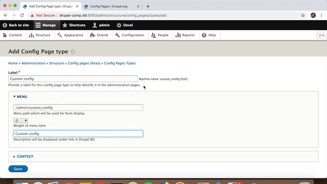 Installing and setting up the Config Pages module in Drupal 8 смотреть онлайн