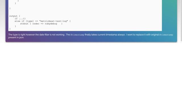 how to override timestamp field coming from json in logstash смотреть онлайн