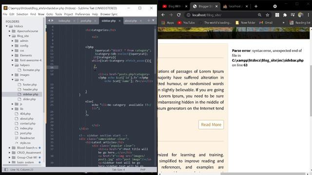 Parse error: syntax error, unexpected end of file in C:\xampp\htdocs\Blog_site\inc\sidebar.php Fixe смотреть онлайн