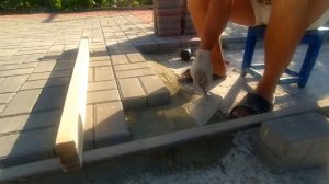 Укладка тротуарной плитки (брусчатки) для авто