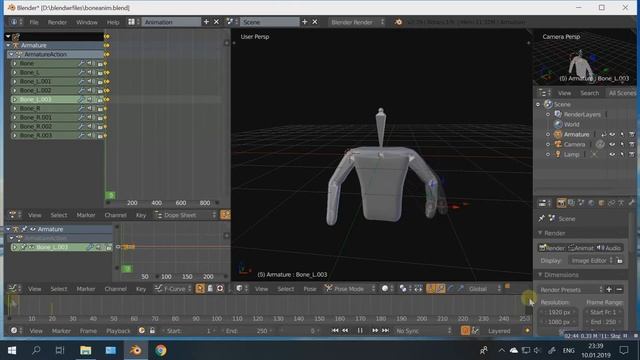 5 10 Работа с Action Editor в blender 3d смотреть онлайн