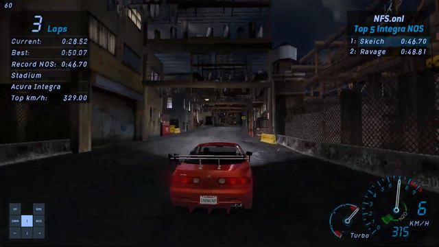 NFS Underground - Circuit: Stadium - 46.53 - Full NOS смотреть онлайн