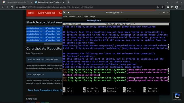 Mengganti repository Ubuntu 22.04 ke repository lokal/terdekat смотреть онлайн
