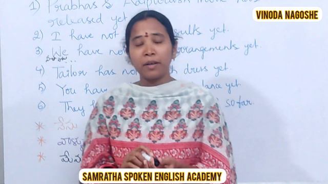 Present Perfect Tense(Negative form-YET) in Telugu (Session 81) By Vinoda Nagoshe смотреть онлайн