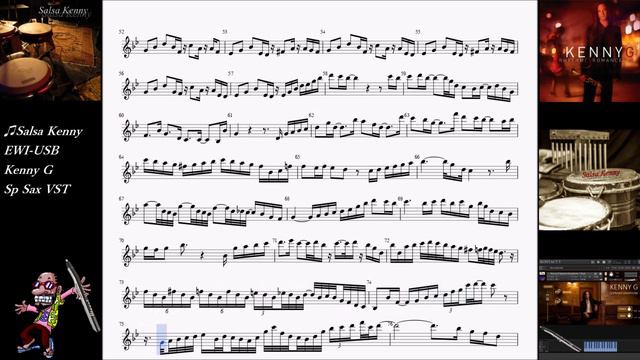 "Salsa Kenny" sheet music by EWI-USB Kenny G-VST playing смотреть онлайн