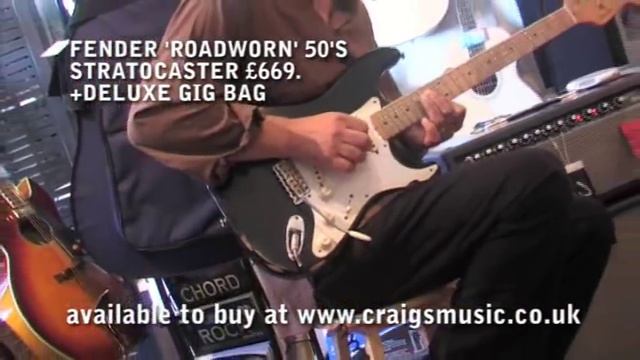 FENDER 'ROADWORN' 50'S STRATOCASTER £669 +DELUXE GIG BAG смотреть онлайн