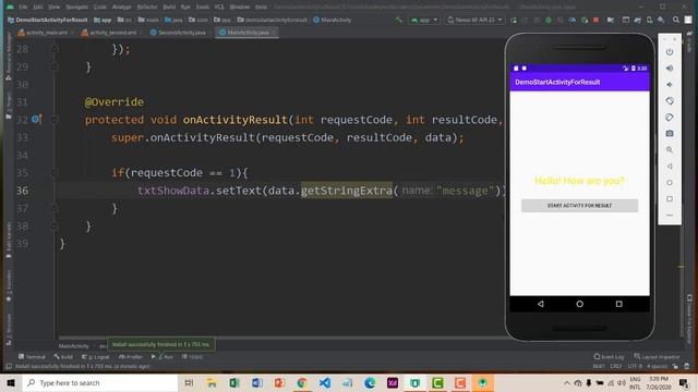 8. Demo Using the Start Activity For Result смотреть онлайн
