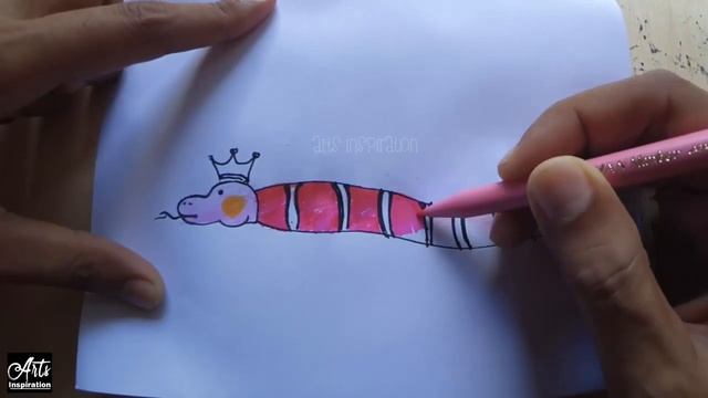 Drawing Doodle Snake - How To Draw Cute Snake смотреть онлайн
