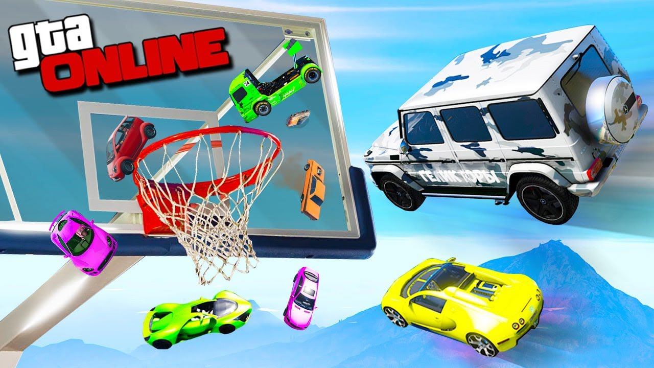 Я ЧИТЕР! КАКАЯ МАШИНА ЗАЛЕТИТ В САМОЕ ВЫСОКОЕ КОЛЬЦО? БАСКЕТБОЛ МАШИНАМИ В GTA 5 ONLINE! ГТА 5 МОДЫ! смотреть онлайн