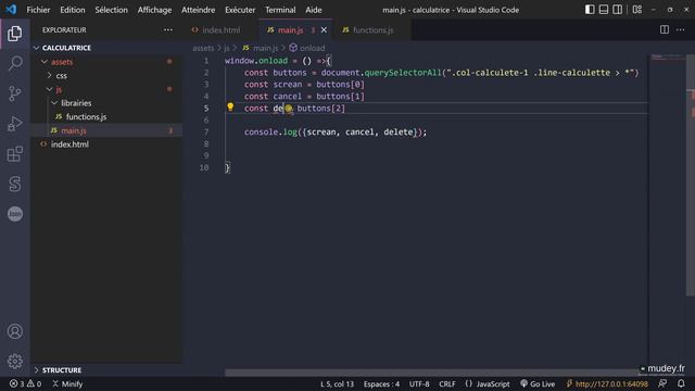 Mudey Formation | Cours 9 Initialisation du script JavaScript смотреть онлайн