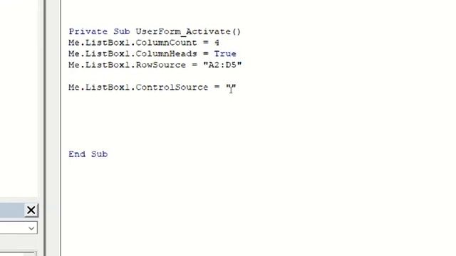 ListBox | ControlSource смотреть онлайн