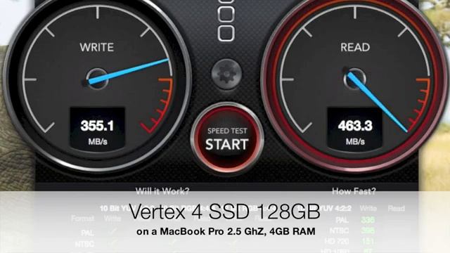 Macbook Pro with Vertex 4 SSD 128GB Disk Speed Test смотреть онлайн