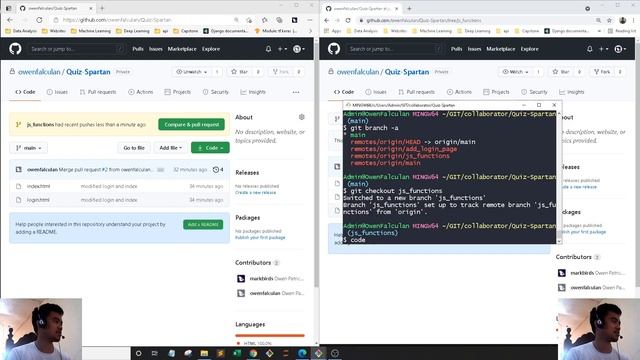 Git | 7. Merging conflicts and collaborating on the same branch feat. owenfalculan смотреть онлайн