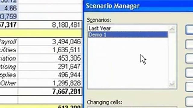Microsoft Office Excel 2003 Edit a scenario смотреть онлайн