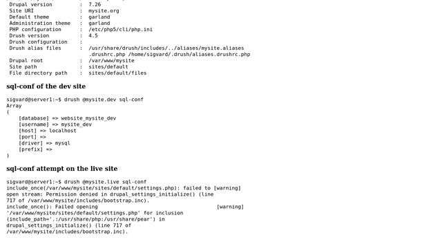 Drupal: Drush Error: no database record could be found after failed attempt of sql-sync смотреть онлайн