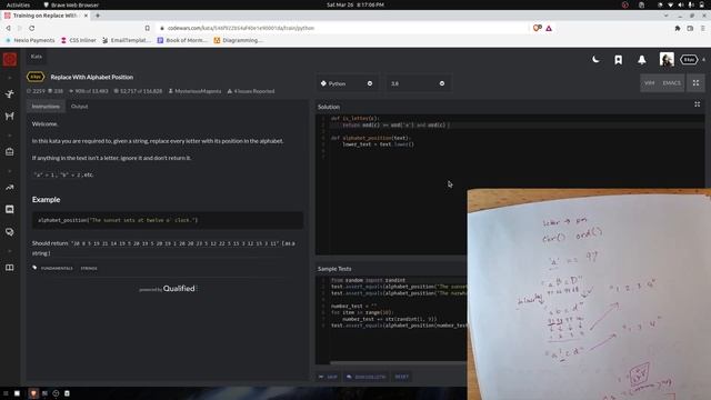 Codewars: Replace with Alphabet Position смотреть онлайн