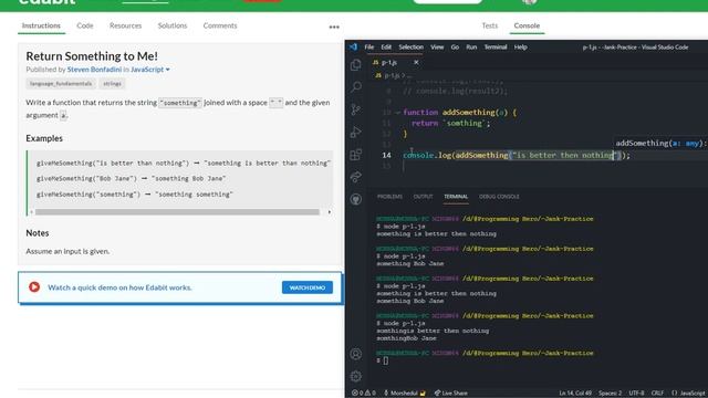 Return Something to Me! JS Problem Solve смотреть онлайн