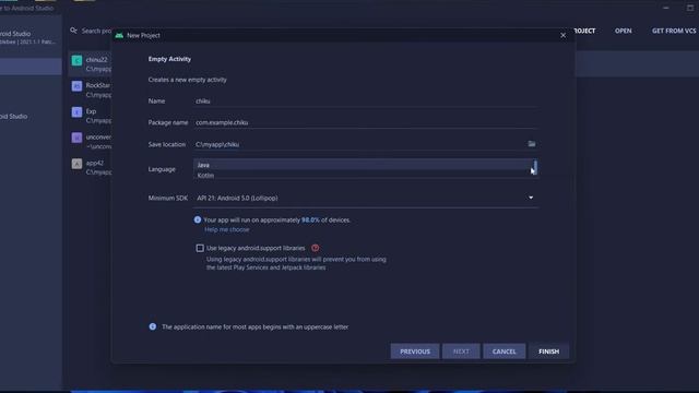 How to create a new project in android studio #android_studio #java смотреть онлайн