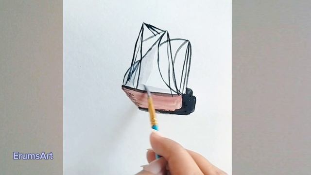 Watercolor Boat Drawing | Easy Tutorial #watercolor #youtube #video #viral смотреть онлайн
