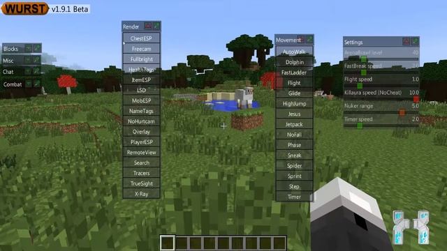 Minecraft 1 7 2 1 7 10 Hacked Client Wurst ! Force OP Client ! HD смотреть онлайн