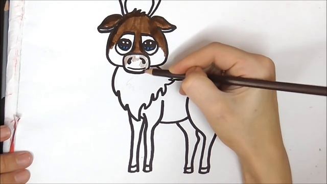 How to Draw Sven Reindeer Disney Frozen смотреть онлайн