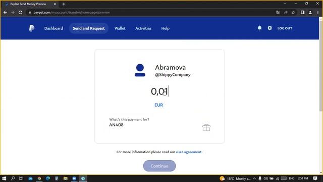 PayPal Send To Friemds With MESSAGE - Пейпал перевод ДРУГУ с комментарием