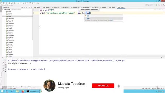 Python 3 Dersleri 88 - ord Fonksiyonu смотреть онлайн