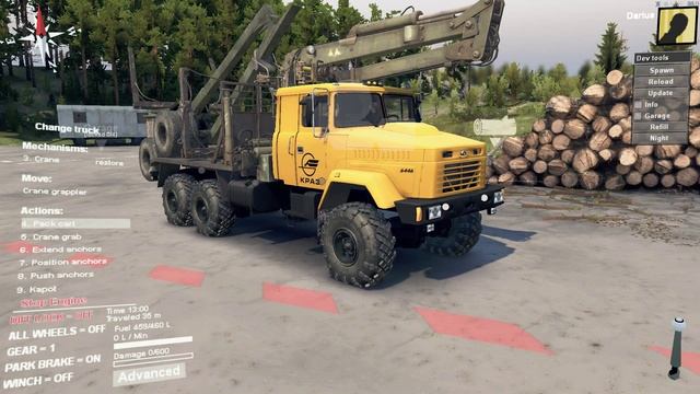 SpinTires мод КрАЗ 6446 смотреть онлайн