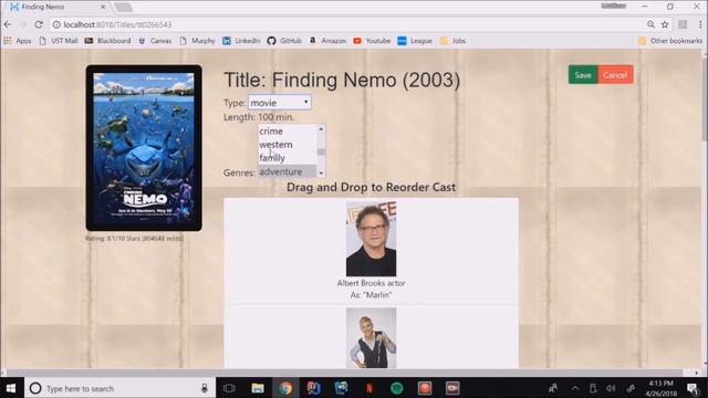 IMDB Database Website Demo смотреть онлайн