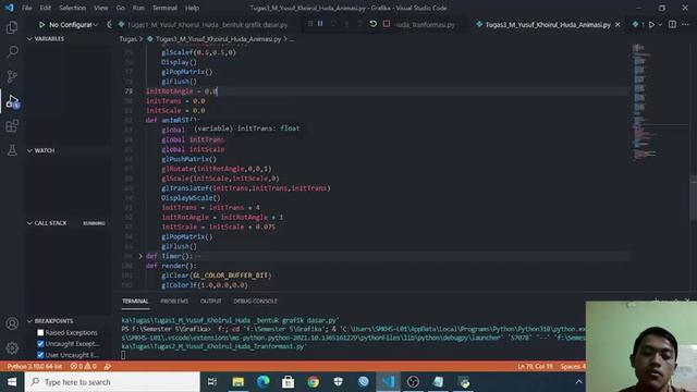 Create Primitive Object, Transform, Animation, dan Interaction Object dengan OpenGL Python смотреть онлайн