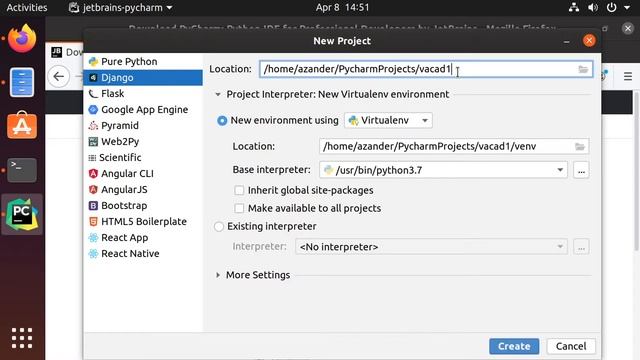 How to install Pycharm on Linux and start a new Django project смотреть онлайн