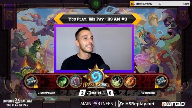 🔴Hearthstone Esports (AM #9) - 44 Player tournament - $150 prize pool смотреть онлайн
