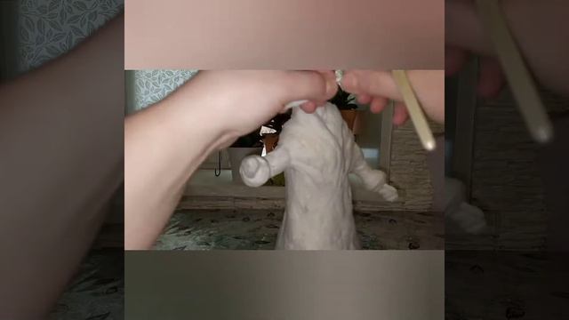DIY Дед мороз в технике папье маше из ваты. смотреть онлайн